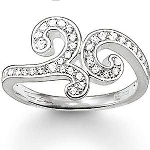Thomas Sabo Glam & Soul Sterling Silver CZ Arabesque Ring  Size 52 ref  TR1953-051-14-52