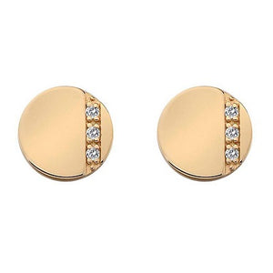 Hot Diamonds Rose Gold Sterling Silver Silhouette Circle Diamond Stud Earrings DE446