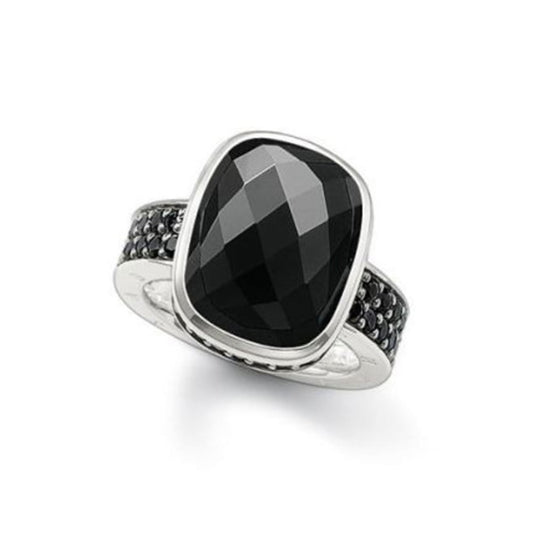 Thomas Sabo  Silver with Black CZ set Ring Size 56 ref TR1892 -051-11-56