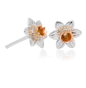 SDSE Clogau Silver Daffodil Flower Earrings