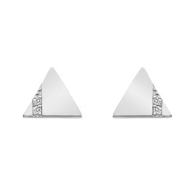 Hot Diamonds Sterling Silver Silhouette Triangle Diamond Stud Earrings DE447