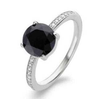 Ti Sento  Sterling Silver Black CZ set Ring ref 1939ZB/54 Size N