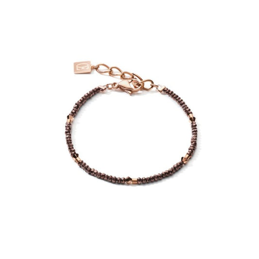 Coeur de Lion Beaded Brown Crystal Bracelet 5038/30-1123