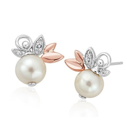 3SLYV0294 Clogau Silver with 9ct gold Lily of the Valley Pearl Stud Earrings £179