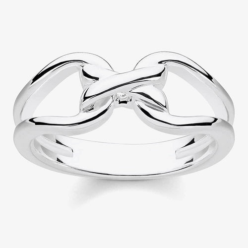 Thomas Sabo Sterling Silver Polished open link ring TR2236-001-21-54 Size 54/N