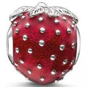 Thomas Sabo Sterling Silver Red Enamel Strawberry Karma Bead charm ref K0201-007-10
