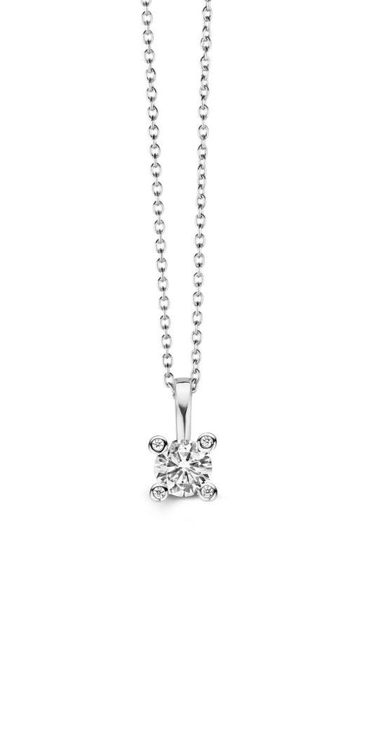 Ti Sento Sterling Silver CZ set pendant on chain ref 3860ZI/42