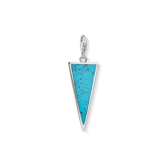 Thomas Sabo Sterling Silver Simulated Turquoise Triangle charm ref Y0024-404-17