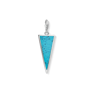 Thomas Sabo Sterling Silver Simulated Turquoise Triangle charm ref Y0024-404-17