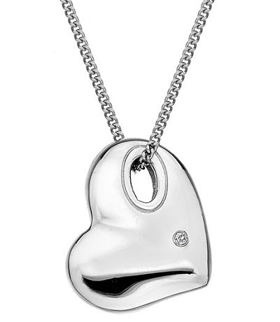 Hot Diamonds Sterling Silver Lunar Pebble Heart Necklace DP578