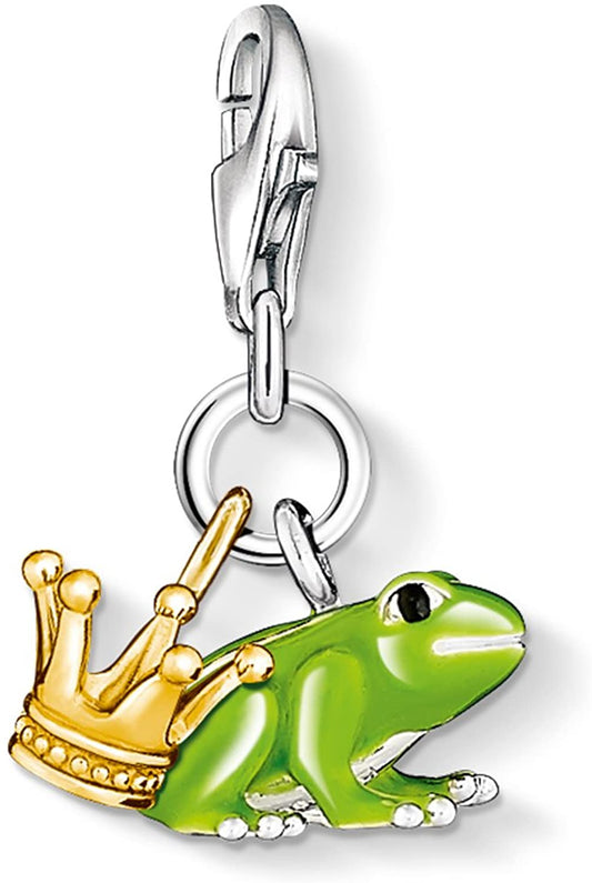 Thomas Sabo Sterling Silver Green enamel Frog Prince charm Ref 0931-427-6