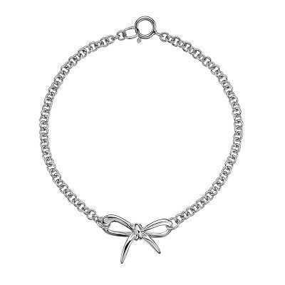 Hot Diamonds Sterling Silver Flourish Bow Bracelet DL267