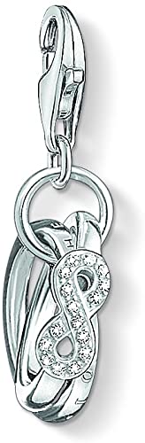 Thomas Sabo Sterling Silver CZ set Infinity rings charm ref 1387-051-14