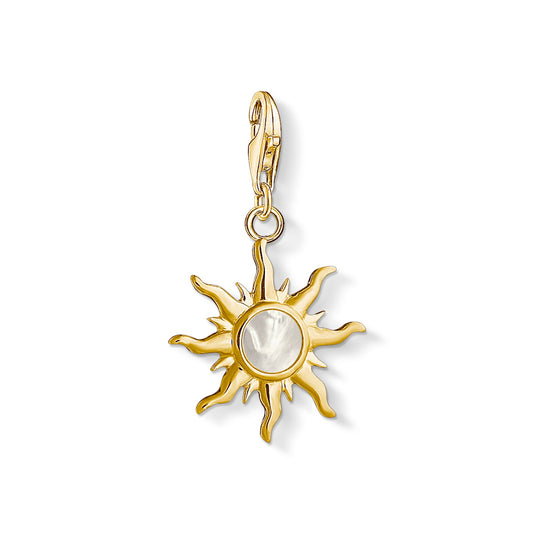 Thomas Sabo Sterling Silver gold plated Mother Of Pearl set Sun Charm ref 1534-429-14
