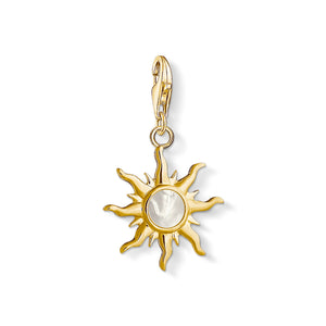 Thomas Sabo Sterling Silver gold plated Mother Of Pearl set Sun Charm ref 1534-429-14