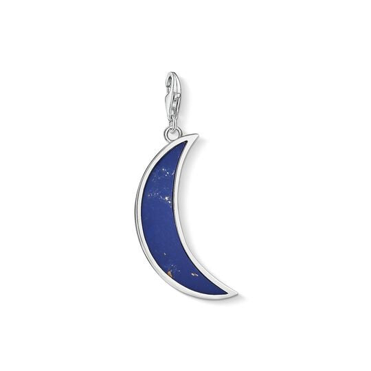 Thomas Sabo Sterling Silver Dark Blue Lapis Lazuli Moon charm ref Y0006-771-1