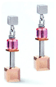 5062/21-1578 Coeur de Lion stainless steel geo cube drop earrings