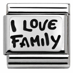 330102/34 Nomination Silver Shine I Love Family charm