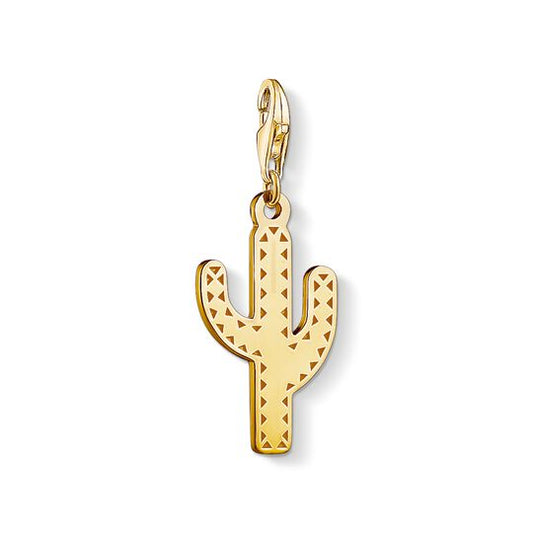 Thomas Sabo sterling Silver  Gold plated Cactus charm ref 1680-413-39