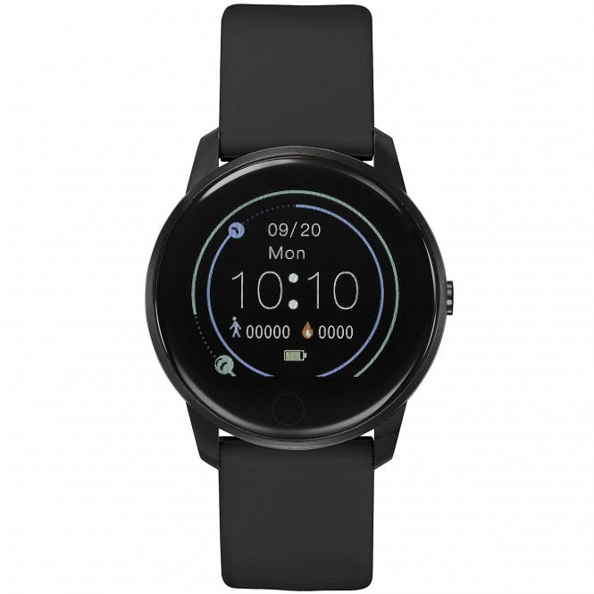 47509/BK Storm Stainless Steel SM1 Smart watch on Black Silicone  strap