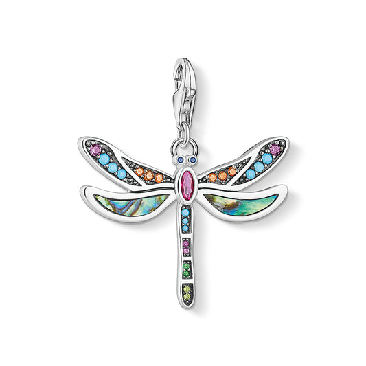 Thomas Sabo Sterling Silver Multi Stone set Dragonfly charm ref 1757-964-7