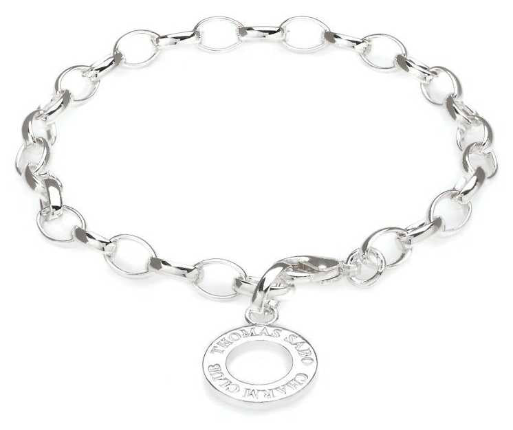 Thomas Sabo Sterling Silver Charm bracelet Size Large ref  X0032-001-12