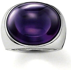 Thomas Sabo  Sterling Silver Violet Oval CZ Ring Size 54 ref TR1860-051-13-54