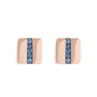 Coeur de Lion stainless steel Blue Crystal set stud earrings 0225/21-0720