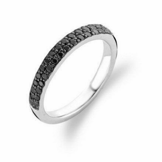 Ti Sento Sterling Silver Black CZ set ring ref 1414ZZ/56 Size P