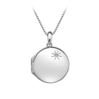 Hot Diamonds Sterling Silver Memoirs Diamond Set locket on Chain DP491