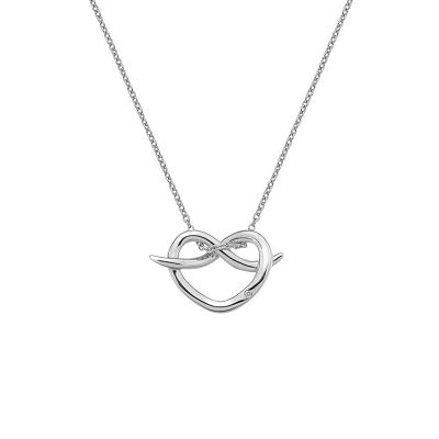 Hot Diamonds Sterling Silver Diamond Set Forever Heart Pendant on Chain DP604