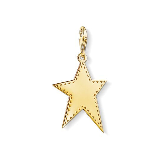 Thomas Sabo sterling silver gold plated Star charm ref Y0040-413-39