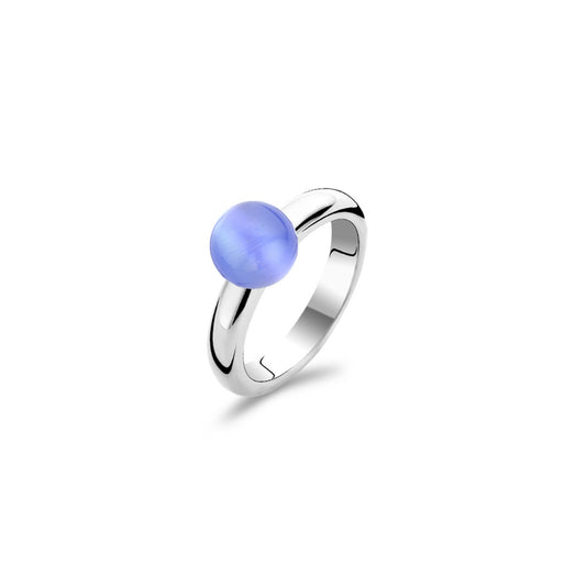 Ti Sento Silver with Blue Synthetic stone set ring ref 1444CB/54 Size N