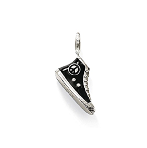 Thomas Sabo  Sterling Silver Black enamel Sneaker pendant charm ref T0140-007-11
