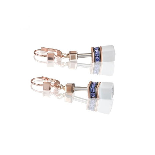 Coeur de Lion Stainless steel geo cube drop earrings 4013/20-0800