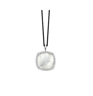Ti Sento Stirling Silver MOP and CZ set Pendant ref 6718MW