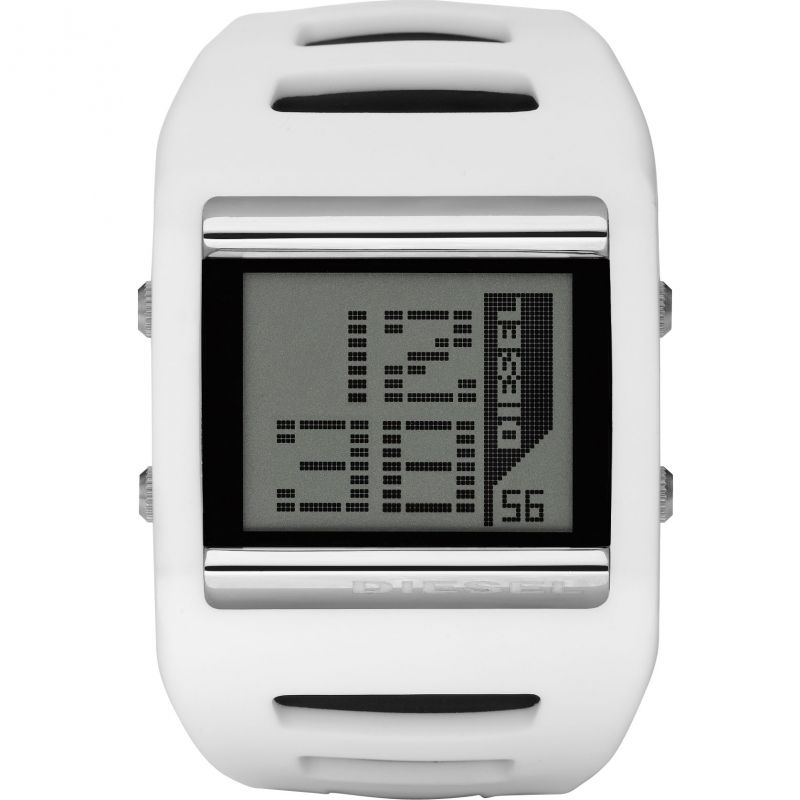 DIESEL White Silicon Mens Alarm Chronograph Watch DZ7224