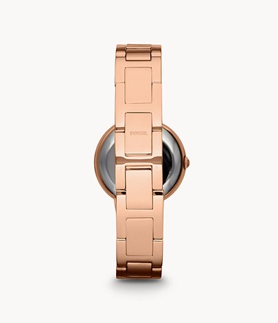 Fossil Virginia Rose-Tone Stainless Steel Lady Bracelet Watch ref ES3284