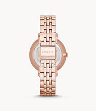Load image into Gallery viewer, Fossil Jacqueline Rose Gold Stainless Steel Lady Bracelet Watch ref ES3435
