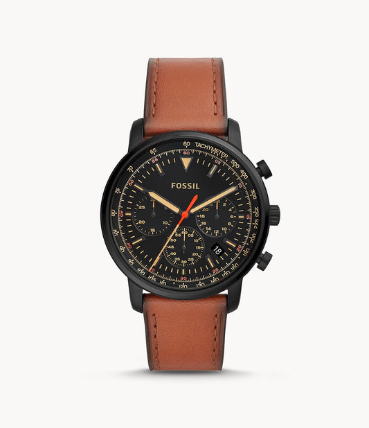 Fossil Goodwin Chronograph Luggage Leather Watch Ref FS5501