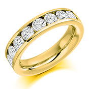Load image into Gallery viewer, 2ct Round Brilliant 9 Diamond Channel Set Diamond Eternity Ring

