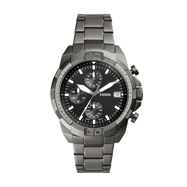 Fossil Bronson Chronograph Smoke Stainless Steel Watch FS5852