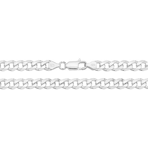 Sterling Silver Curb Links Bracelet 7" or  8"