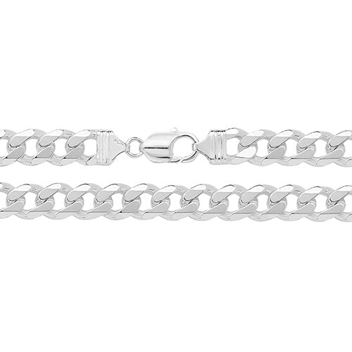 Sterling Silver Heavy Curb Links Necklace 24"