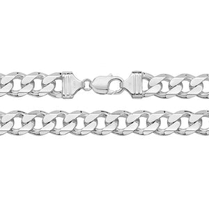 Sterling Silver Heavy Curb Links Necklace 24"