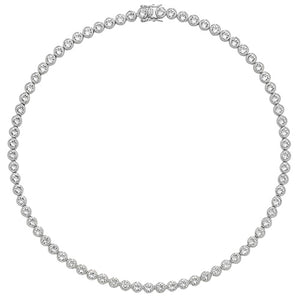 Sterling Silver Cubic Zirconia Tennis Necklace 16"