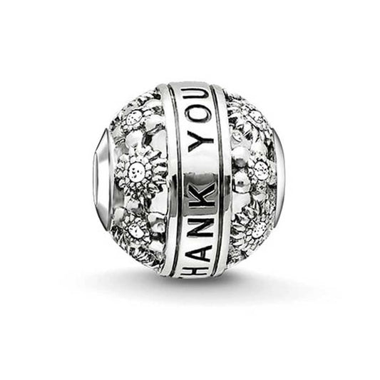 Thomas Sabo Sterling Silver THANK YOU Karma Bead charm ref K0213-643-14