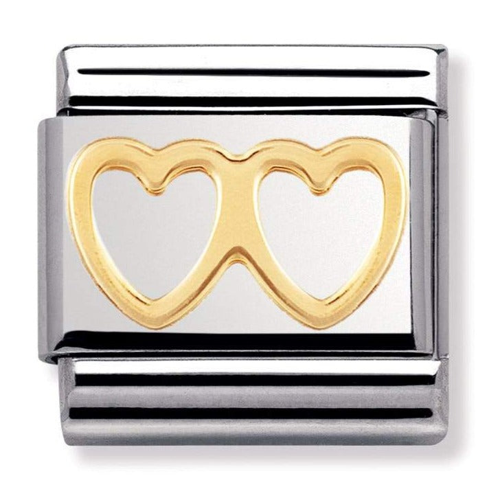 Nomination CLASSIC Gold Double Heart Charm