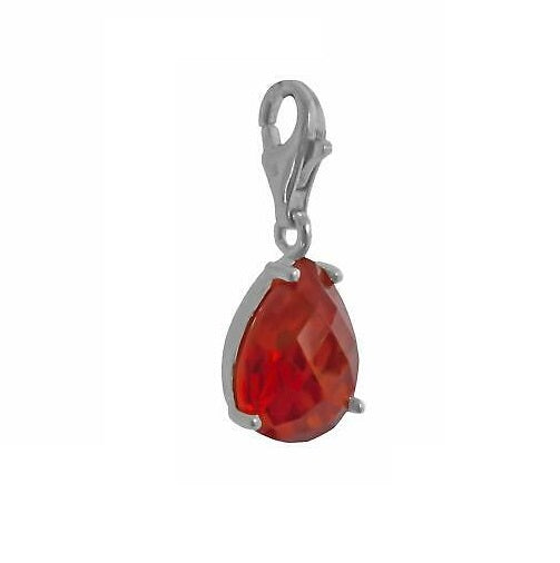 Thomas Sabo  Sterling Silver CZ set Orange pendant charm ref T0204-051-8