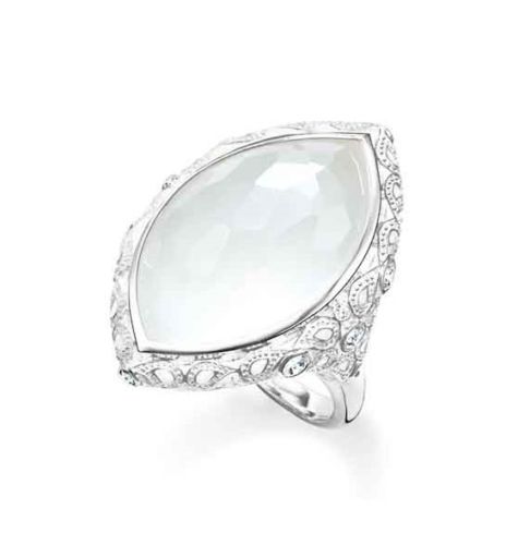 Thomas Sabo  Silver Faceted stone set Cocktail ring Size 54 ref TR2042-690-14-54